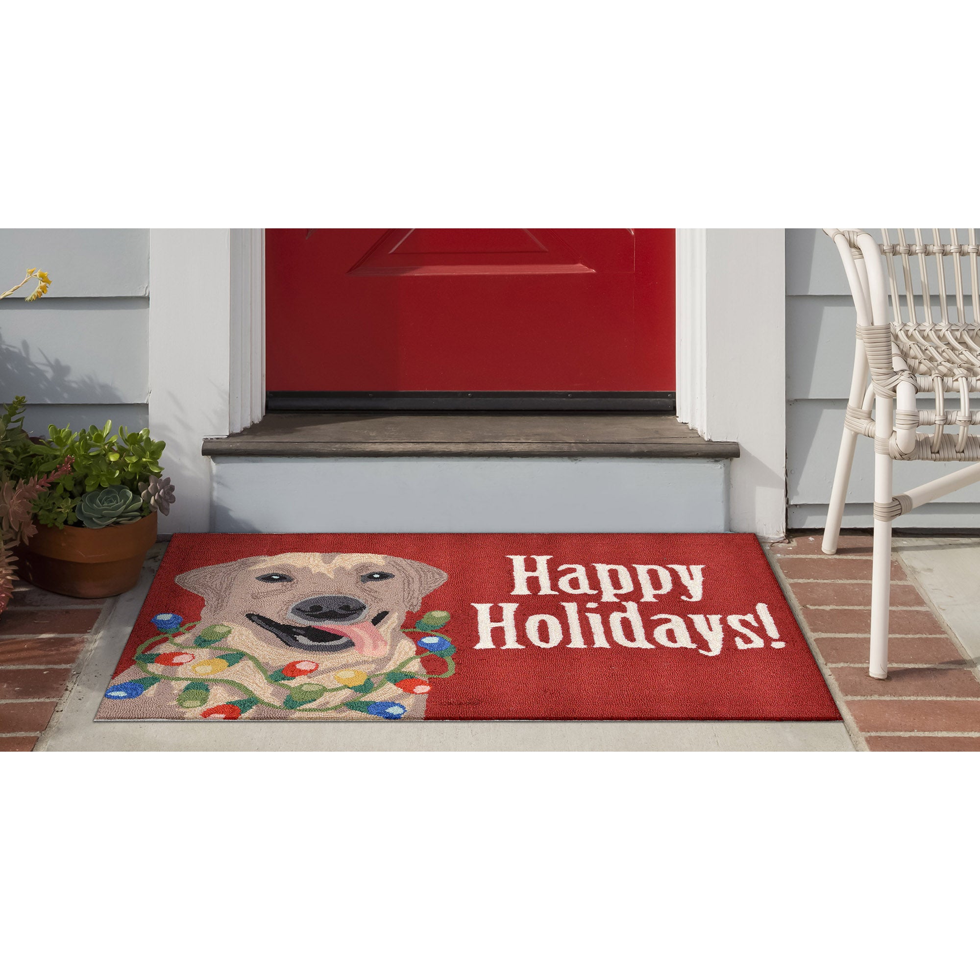 FRONTPORCH Happy Holidays Red